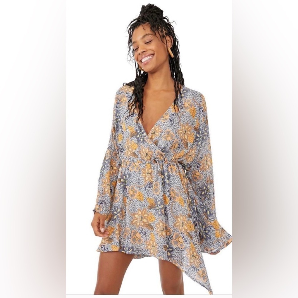 Free People Floral dress - Blue and Orange